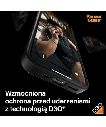 Military Grade Certified PanzerGlass ClearCase iPhone 15 Pro Case - Transparent & Black