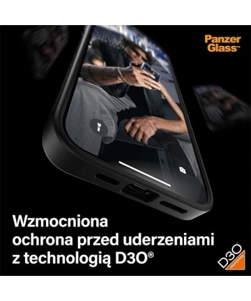 PanzerGlass ClearCase Case for iPhone 15 Pro Max with Military Grade Certification - Transparent and Black