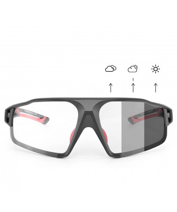 Rockbros SP216BK photochromic UV400 cycling glasses - black and red
