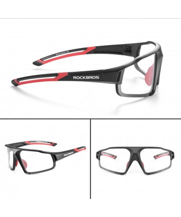 Rockbros SP216BK photochromic UV400 cycling glasses - black and red