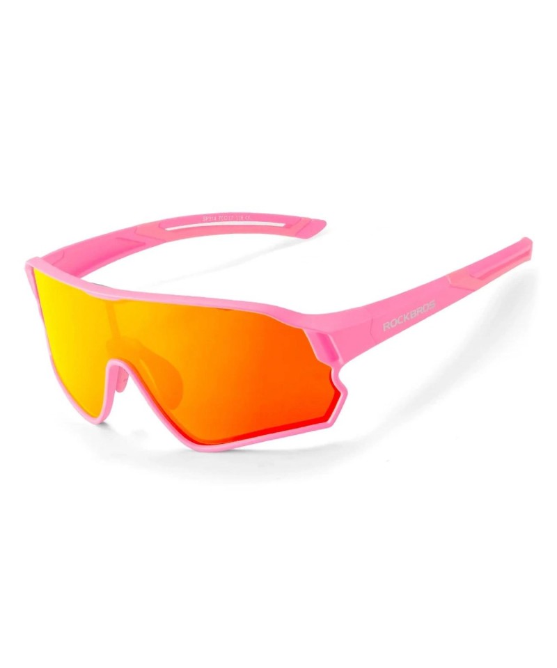 Rockbros 14110009004 polarized cycling glasses for children 8-14 years old - pink