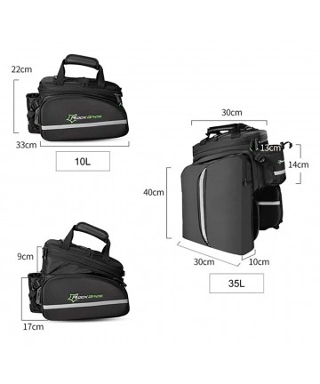 Rockbros A6-03BK bicycle bag for trunk 35 l with fold-out pockets - black