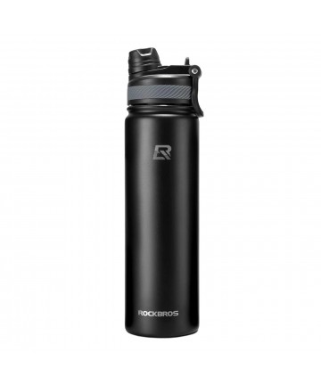 Rockbros 35210029002 thermal bicycle bottle for drinks 650 ml - black