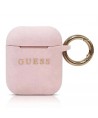 Guess GUACCSILGLLP AirPods cover light pink / pink Silicone Glitter