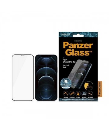PanzerGlass E2E Super+ Microfracture antibacterial tempered glass for iPhone 12 Pro Max - with black frame
