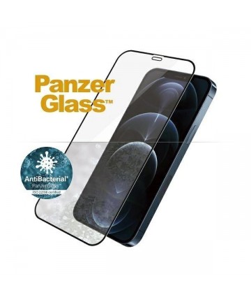 PanzerGlass E2E Super+ Microfracture antibacterial tempered glass for iPhone 12 Pro Max - with black frame