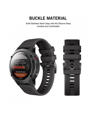 Tech-Protect Smooth Strap for Garmin Fenix 3 / 5X / 3HR / 5X Plus / 6X / 6X Pro / 7X - Black