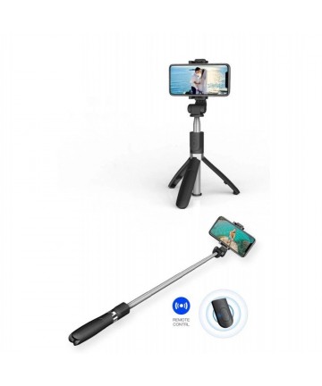 Tech-Protect L01S Bluetooth Selfie Stick with Tripod up to 70cm - Black
