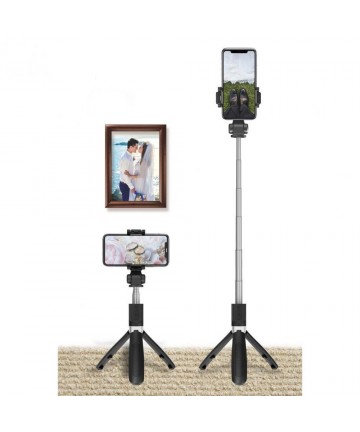Tech-Protect L01S Bluetooth Selfie Stick with Tripod up to 70cm - Black