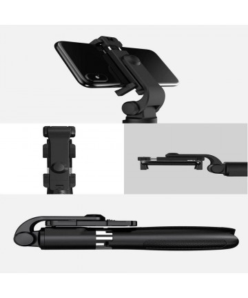 Tech-Protect L01S Bluetooth Selfie Stick with Tripod up to 70cm - Black