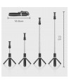 Tech-Protect L01S Bluetooth Selfie Stick with Tripod up to 70cm - Black