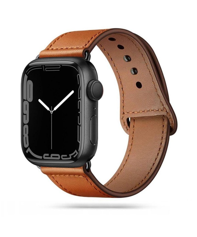Tech-Protect LeatherFit Strap for Apple Watch 4 / 5 / 6 / 7 / 8 / 9 / SE / Ultra 1 / 2 (42/44/45/49 mm) - Brown