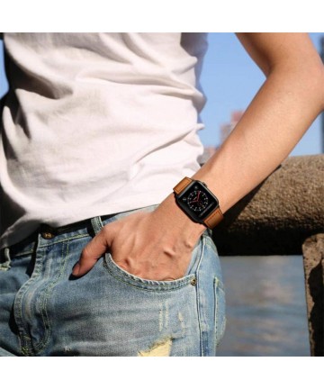 Tech-Protect LeatherFit Strap for Apple Watch 4 / 5 / 6 / 7 / 8 / 9 / SE / Ultra 1 / 2 (42/44/45/49 mm) - Brown