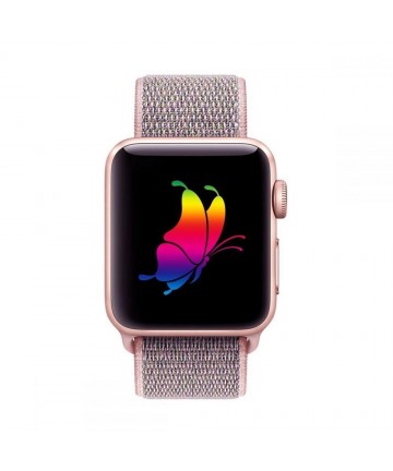 Tech-Protect Nylon Strap for Apple Watch 4 / 5 / 6 / 7 / 8 / 9 / SE (38/40/41 mm) - Pink