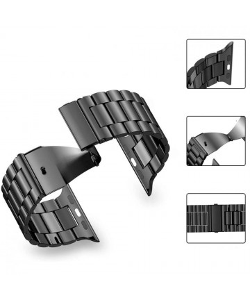 Tech-Protect Stainless Bracelet for Apple Watch 4 / 5 / 6 / 7 / 8 / 9 / SE / Ultra 1 / 2 (42/44/45/49 mm) - Black