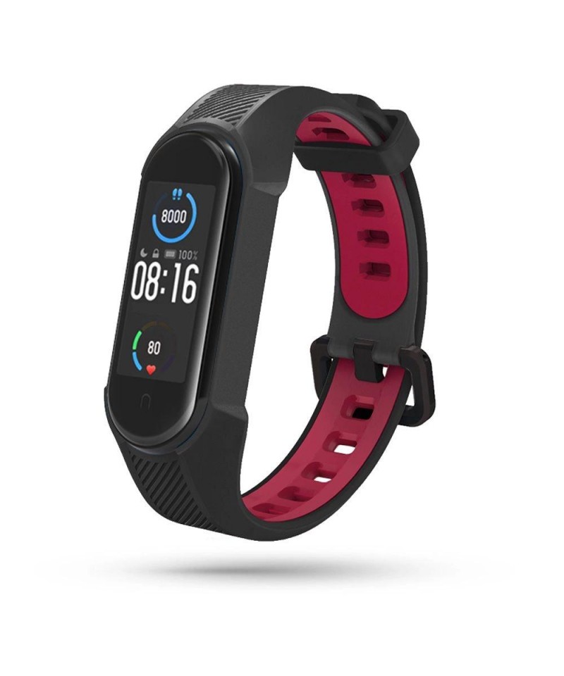 Tech-Protect Armor Strap for Xiaomi Mi Smart Band 5 / 6 / 6 NFC - Black and Red