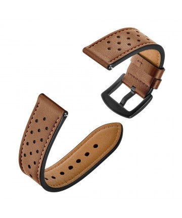 Tech-Protect Leather Strap for Samsung Galaxy Watch 4 / 5 / 5 Pro / 6 / 7 / FE - Brown