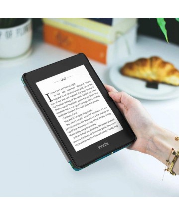 Tech-Protect SmartCase for Kindle Paperwhite V / 5 / Signature Edition - Blue with Sakura Flowers