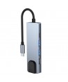 HUB Tech-Protect V3 5in1 USB-C - USB-A 3.0 / USB-A 2.0 / USB-C / HDMI / RJ45 - gray