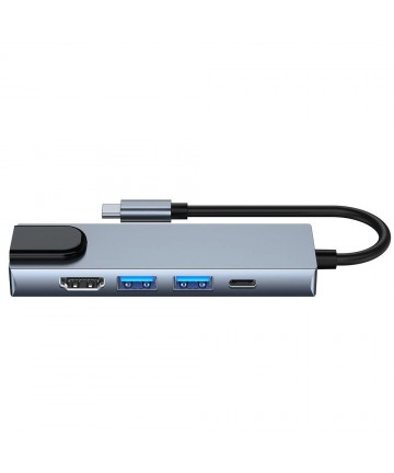 HUB Tech-Protect V3 5in1 USB-C - USB-A 3.0 / USB-A 2.0 / USB-C / HDMI / RJ45 - gray