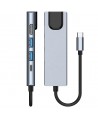 HUB Tech-Protect V3 5in1 USB-C - USB-A 3.0 / USB-A 2.0 / USB-C / HDMI / RJ45 - gray