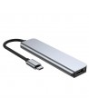 HUB Tech-Protect V4 6in1 USB-C - USB-A 3.0 / USB-A 2.0 / USB-C / HDMI / micro SD / TF / SD card reader - gray