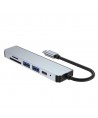 HUB Tech-Protect V4 6in1 USB-C - USB-A 3.0 / USB-A 2.0 / USB-C / HDMI / micro SD / TF / SD card reader - gray