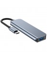 HUB Tech-Protect V1 4in1 USB-C - 3x USB-A 2.0 / USB-A 3.0 - gray
