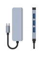 HUB Tech-Protect V1 4in1 USB-C - 3x USB-A 2.0 / USB-A 3.0 - gray