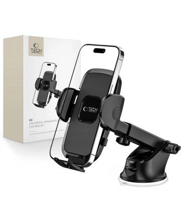 Tech-Protect V3 Car Phone Holder for Windshield/Cockpit - Black