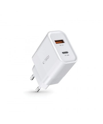 Tech-Protect C30W charger USB-C PD 30W / USB-A QC 3.0 - white
