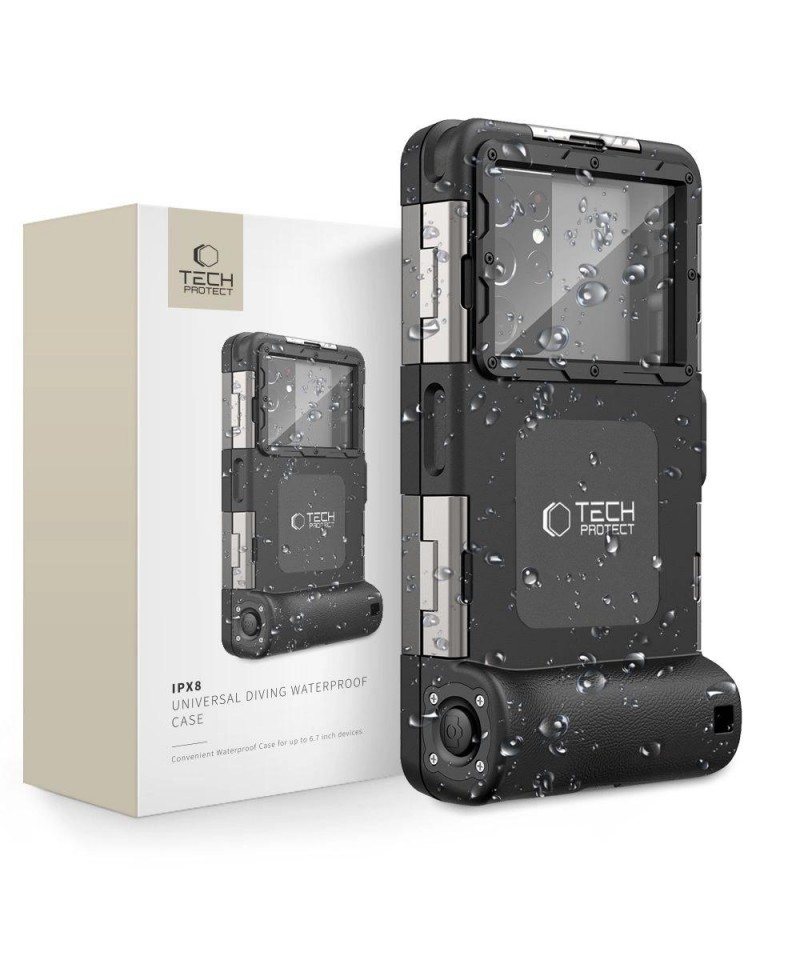 Tech-Protect Waterproof Case IPX8 for 4.7-6.7" Smartphones - Black