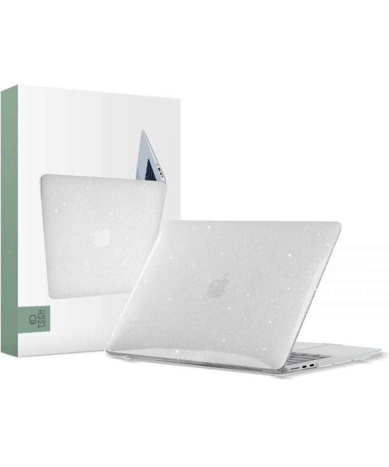 Tech-Protect SmartShell Case for MacBook Air 13" M2 / M3 / 2022-2024 - Clear-Glitter