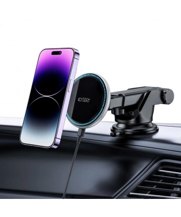 Tech-Protect A2 Car Phone Holder with MagSafe 15W Inductive Charger for Cockpit - Black