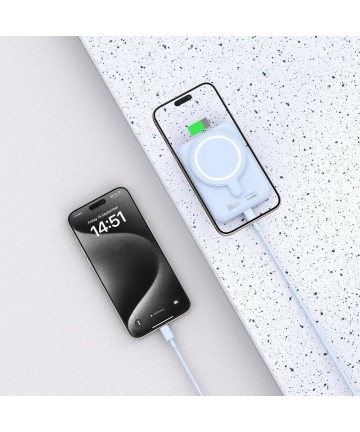Tech-Protect LifeMag PB10 Powerbank with MagSafe 5000mAh 15W USB-C port - blue + USB-C cable