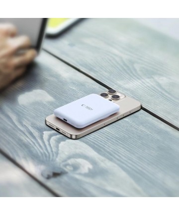 Tech-Protect LifeMag PB10 Powerbank with MagSafe 5000mAh 15W USB-C port - blue + USB-C cable