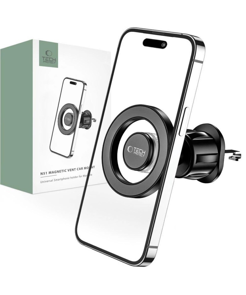 Tech-Protect N51 Car Phone Holder with MagSafe for Air Vent - Black