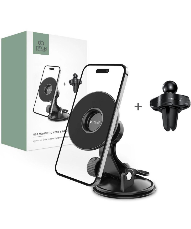 Tech-Protect N50 MagSafe Car Magnetic Phone Holder for Cockpit/Air Vent - Black