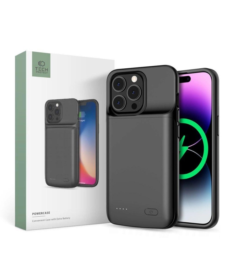 Tech-Protect PowerCase for iPhone 14 / 14 Pro with 4800mAh Powerbank - Black