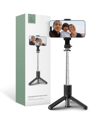 Tech-Protect L02S Bluetooth selfie stick with tripod up to 72cm - black