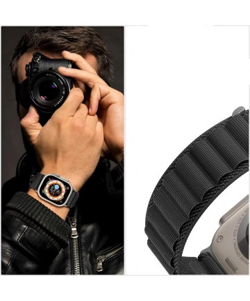 Tech-Protect Nylon Pro Strap for Apple Watch 4 / 5 / 6 / 7 / 8 / 9 / SE / Ultra 1 / 2 (42/44/45/49 mm) - Black