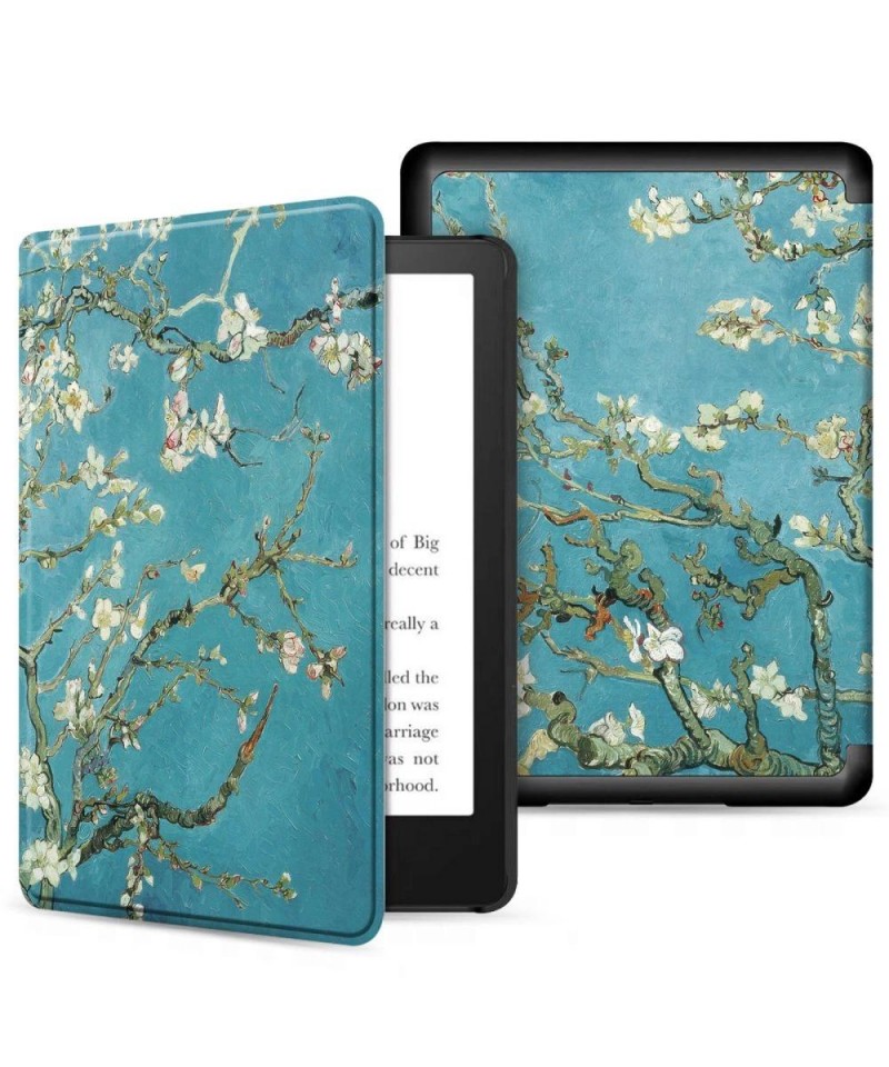 Tech-Protect SmartCase for Kindle 11" 2022 - Blue with Sakura Flowers