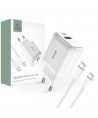 Tech-Protect C20W USB-C PD 20W / USB-A QC 3.0 charger with USB-C / USB-C cable - white