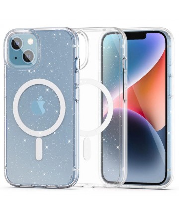 Tech-Protect FlexAir Hybrid MagSafe iPhone 13/14 Case - Clear Glitter