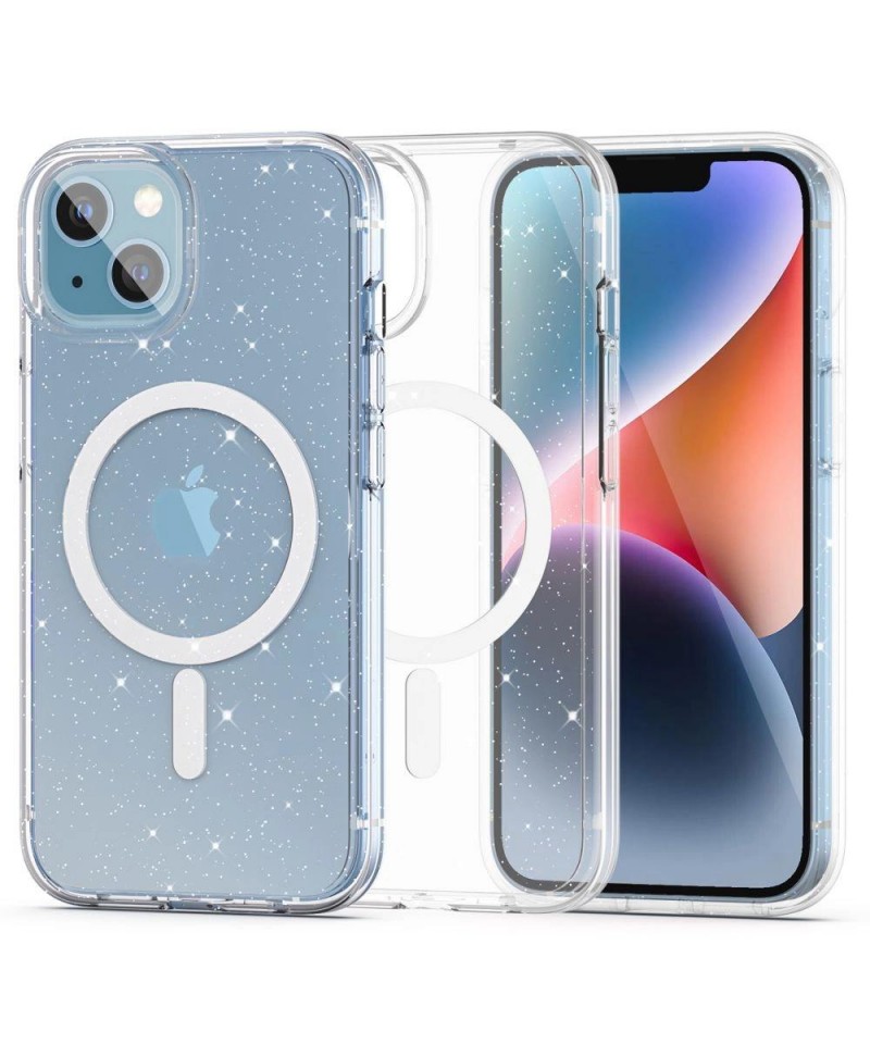 Tech-Protect FlexAir Hybrid MagSafe iPhone 13/14 Case - Clear Glitter