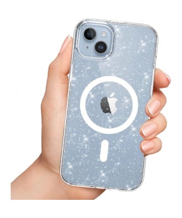 Tech-Protect FlexAir Hybrid MagSafe iPhone 13/14 Case - Clear Glitter