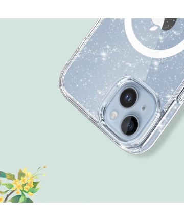Tech-Protect FlexAir Hybrid MagSafe iPhone 13/14 Case - Clear Glitter
