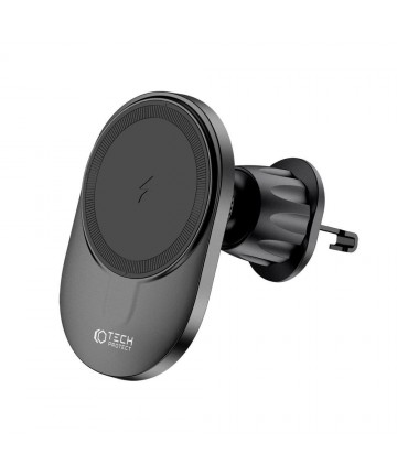 Tech-Protect MM15W-V1 Car Phone Holder with MagSafe 15W Wireless Charger for Cockpit/Air Vent - Black