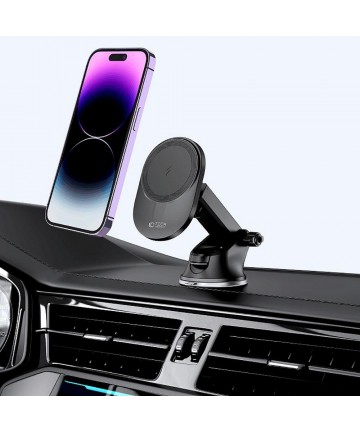 Tech-Protect MM15W-V1 Car Phone Holder with MagSafe 15W Wireless Charger for Cockpit/Air Vent - Black