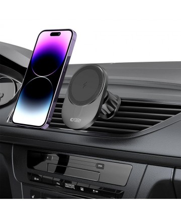 Tech-Protect MM15W-V1 Car Phone Holder with MagSafe 15W Wireless Charger for Cockpit/Air Vent - Black
